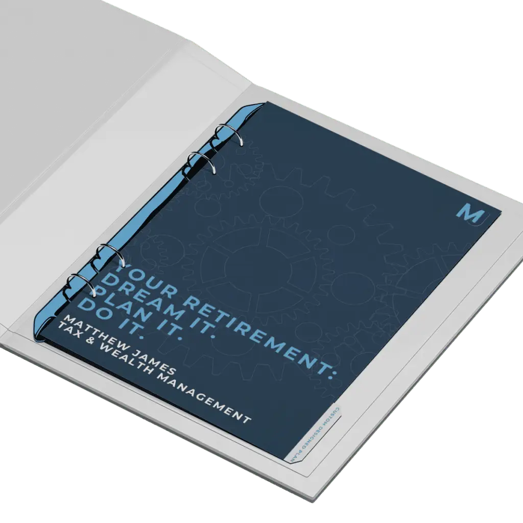 Retirement Plan folder with Matthew James Tax & Wealth Management logo