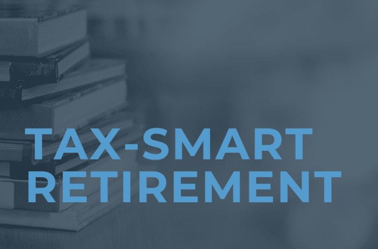 Tax-Smart Retirement with Stack of Books in Background