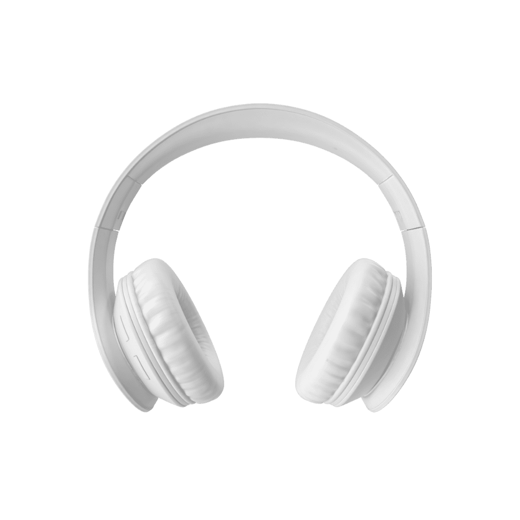 3D white headphones