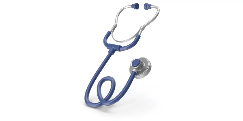 Blue and silver 3D stethescope