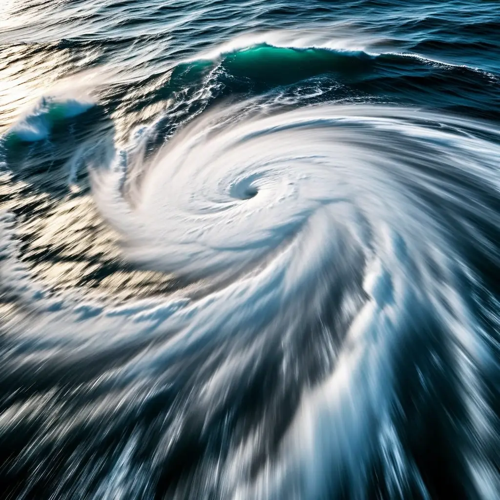 Hurricane image in water